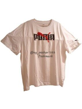 𝗣𝗨𝗠𝗔 Men's Faux Embroidered Tee White (Size 4XL)